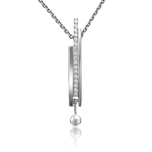 Подвеска из белого золота с фианитами 03-2983-00-401-1120-24