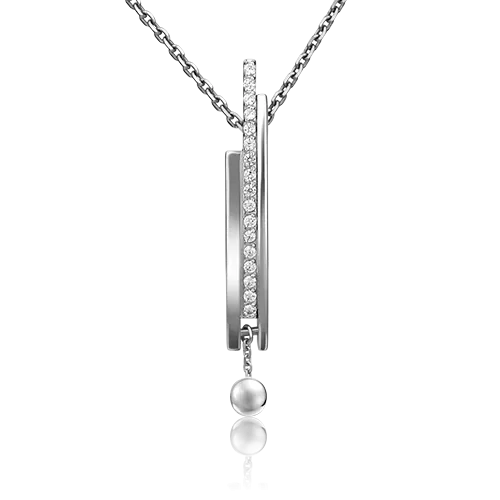 Подвеска из белого золота с фианитами 03-2983-00-401-1120-24