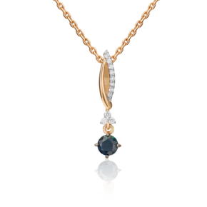 Подвеска из красного золота с сапфиром и бриллиантами 03-0538-00-105-1110-30