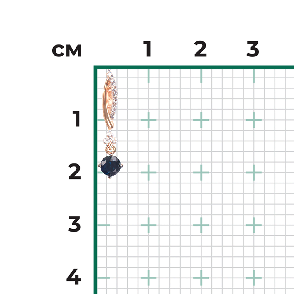 Подвеска из красного золота с сапфиром и бриллиантами 03-0538-00-105-1110-30
