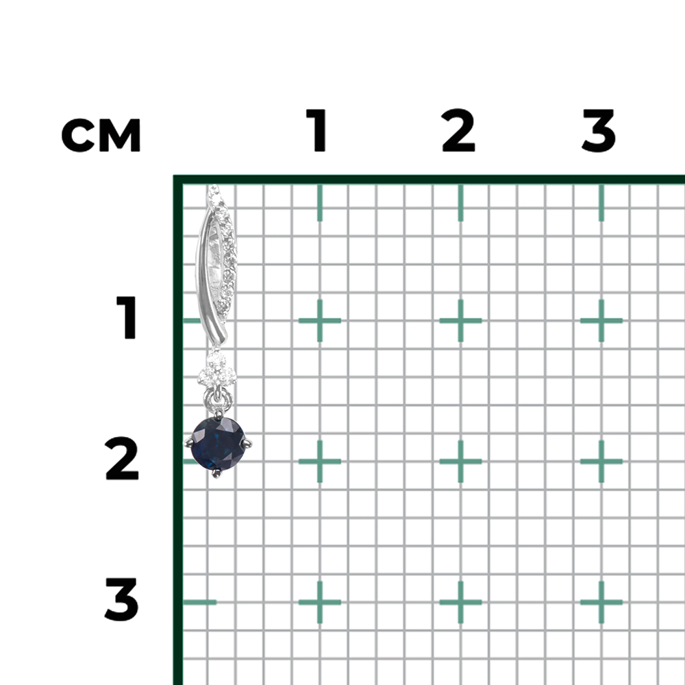 Подвеска из белого золота с сапфиром и бриллиантами 03-0538-00-105-1120-30