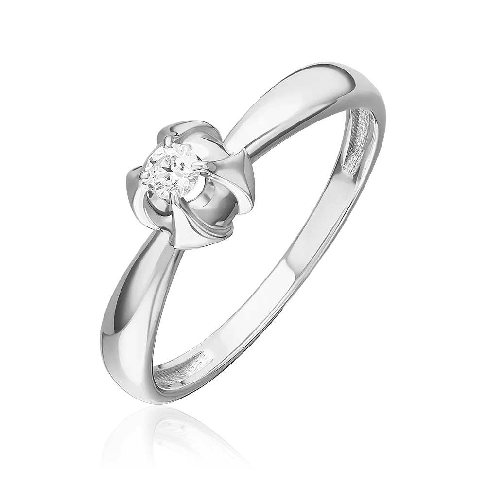 Кольцо из белого золота с бриллиантом 01-5803-00-101-1120