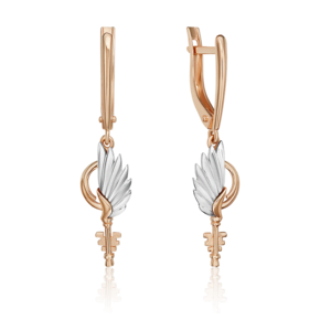 Серьги «Секрет любви» с английским замком из комбинированного золота 02-5318-00-000-1111