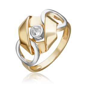 Кольцо из комбинированного золота с натуральным топазом white 01-5616-00-201-1121