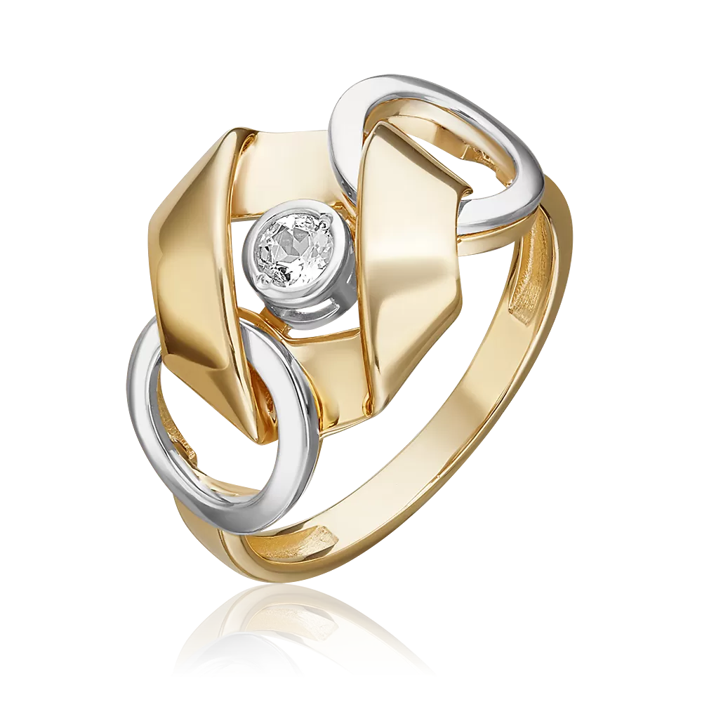 Кольцо из комбинированного золота с натуральным топазом white 01-5616-00-201-1121