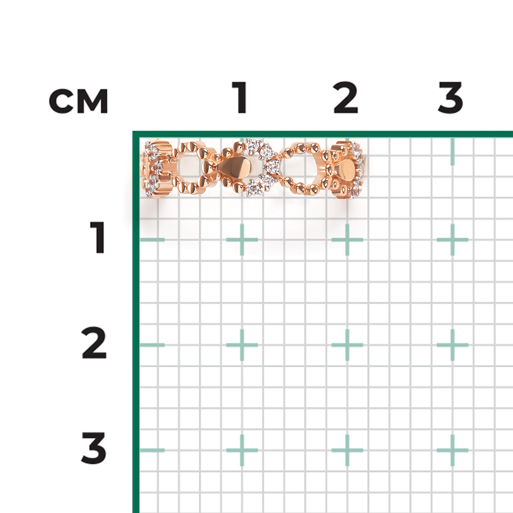 Кольцо из красного золота с фианитами 01-5895-00-401-1110
