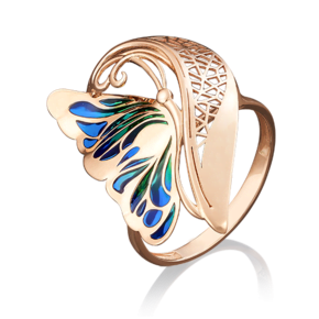 Кольцо «Перед полётом» из красного золота с эмалью 01-4903-00-000-1110-48