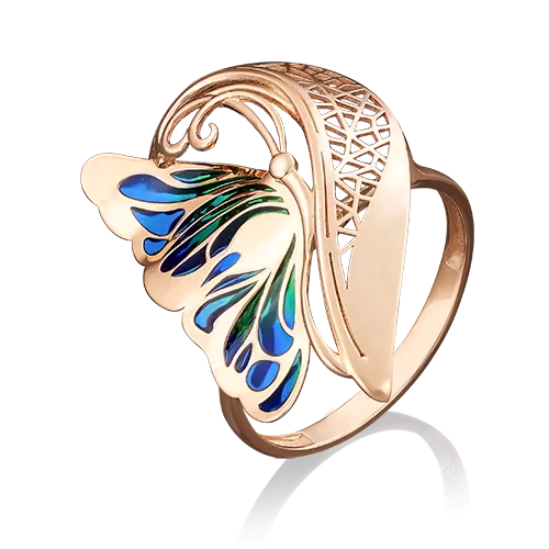 Кольцо «Перед полётом» из красного золота с эмалью 01-4903-00-000-1110-48