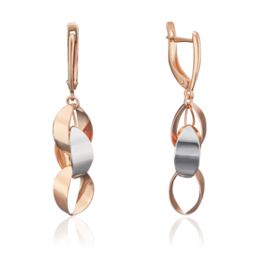 Серьги с английским замком из красного золота 02-3767-00-000-1110-42