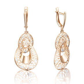 Серьги с английским замком из красного золота 02-3771-00-000-1110-48