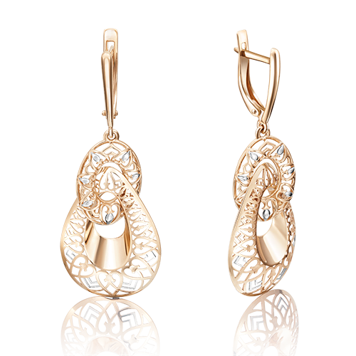 Серьги с английским замком из красного золота 02-3771-00-000-1110-48