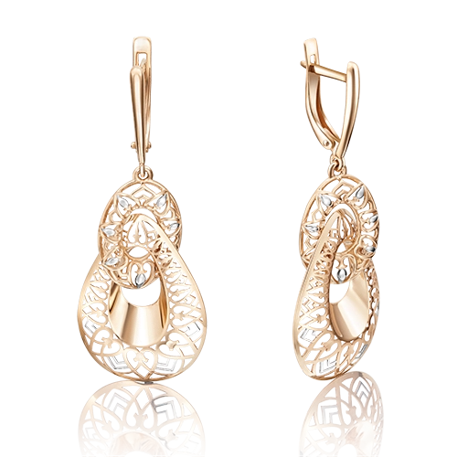 Серьги с английским замком из красного золота 02-3771-00-000-1110-48