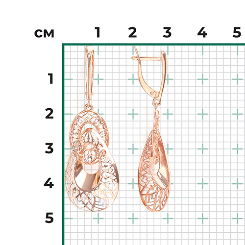 Серьги с английским замком из красного золота 02-3771-00-000-1110-48