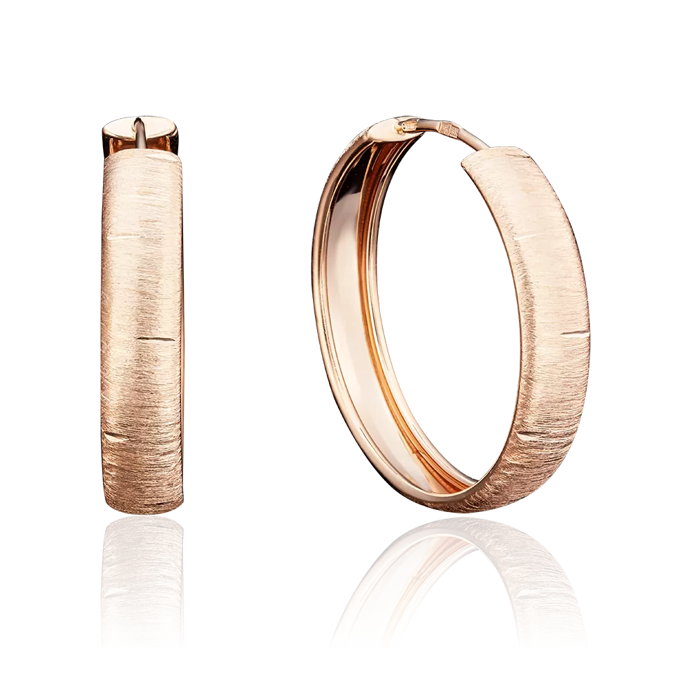 Серьги-конго из красного золота с алмазной гранью 02-3774-00-000-1110-19