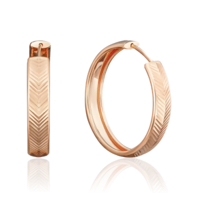 Серьги-конго из красного золота с алмазной гранью 02-3775-00-000-1110-19