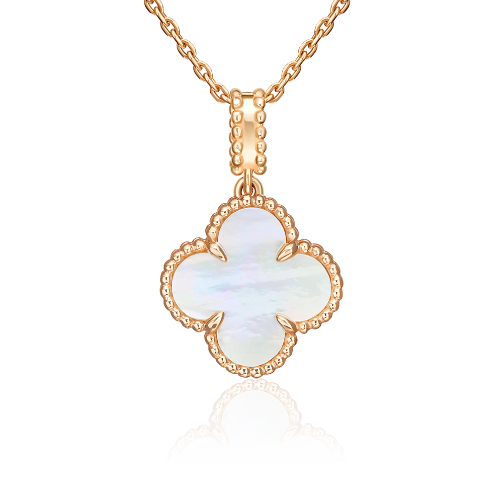 Подвеска «Клевер» из красного золота с перламутром 03-3637-00-744-1110