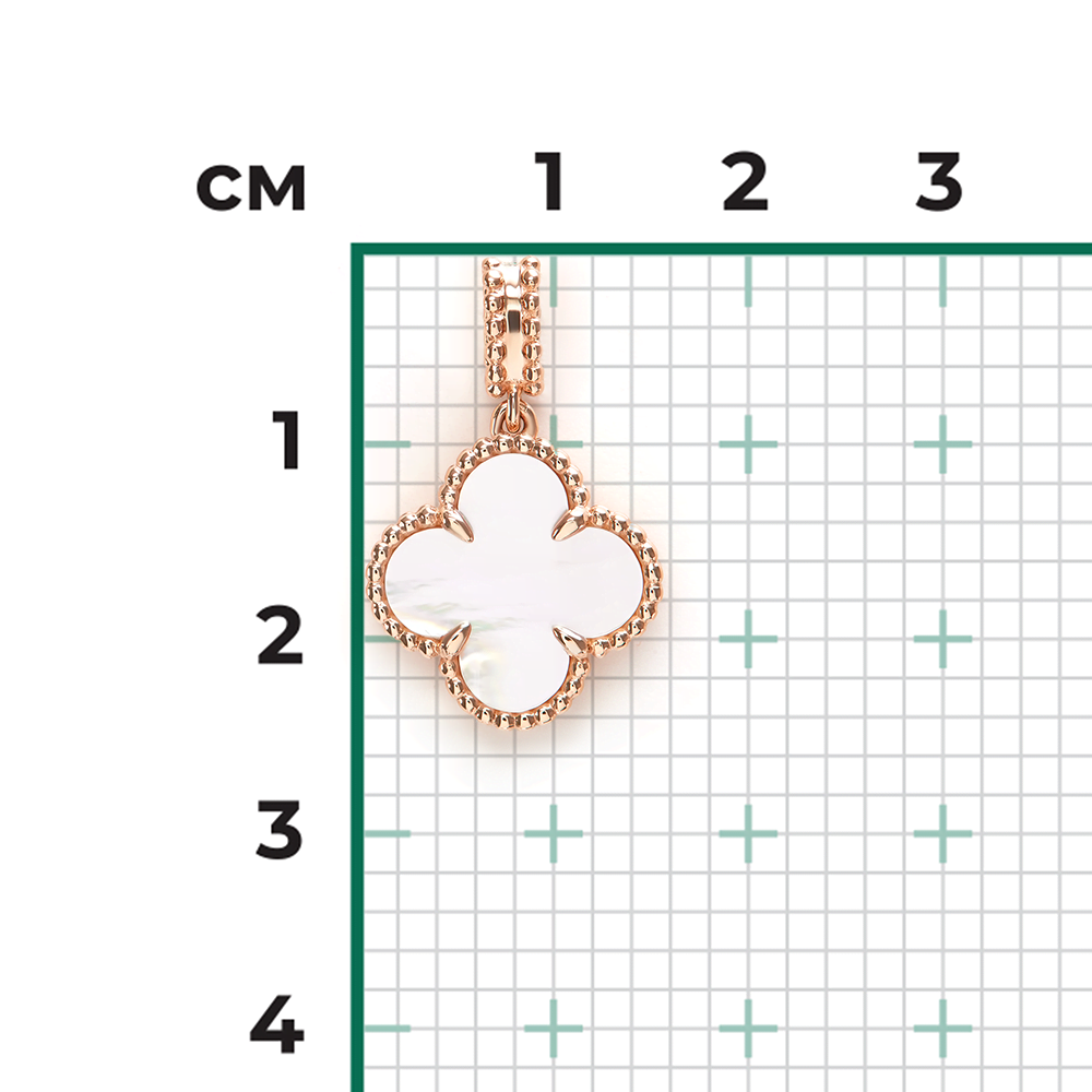 Подвеска «Клевер» из красного золота с перламутром 03-3637-00-744-1110