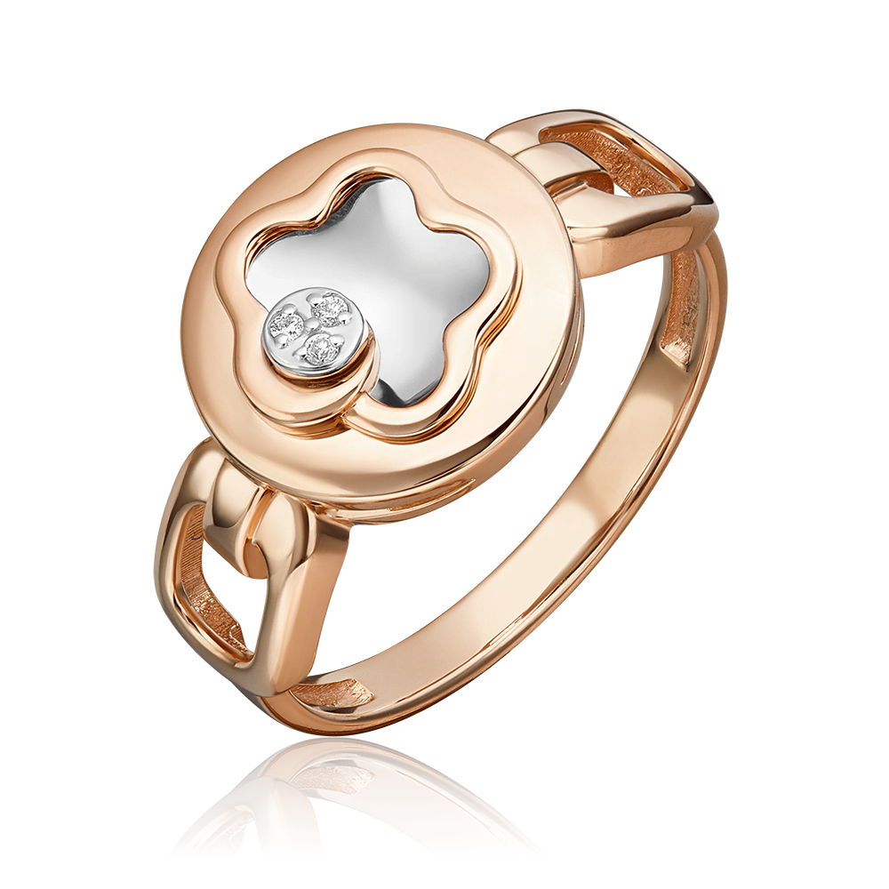 Кольцо из комбинированного золота с бриллиантами 01-5600-00-101-1111