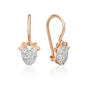 Детские серьги «Малина» с французским замком из красного золота с фианитами 02-2983-00-401-1110-03