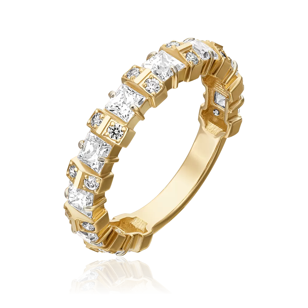 Кольцо из лимонного золота с фианитами 01-5332-00-501-1130-38