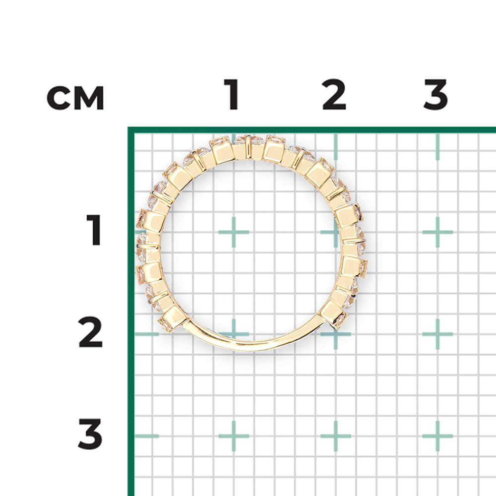 Кольцо из лимонного золота с фианитами 01-5332-00-501-1130-38