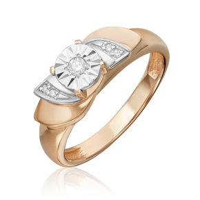 Кольцо из комбинированного золота с бриллиантами 01-5736-00-101-1111