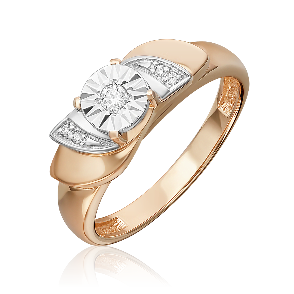 Кольцо из комбинированного золота с бриллиантами 01-5736-00-101-1111