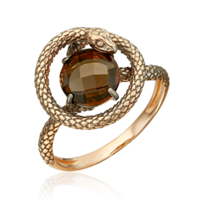 Кольцо «Искушение» из красного золота с кварцем дымчатым 01-5878-00-202-1110
