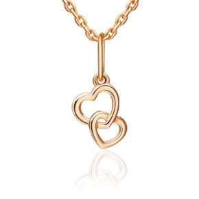 Подвеска «Два сердца» из красного золота 03-3674-00-000-1110
