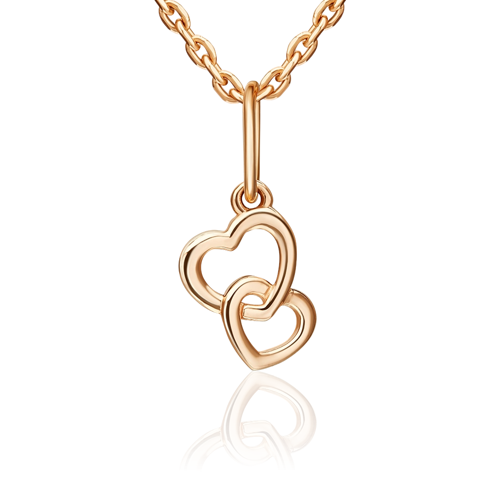 Подвеска «Два сердца» из красного золота 03-3674-00-000-1110