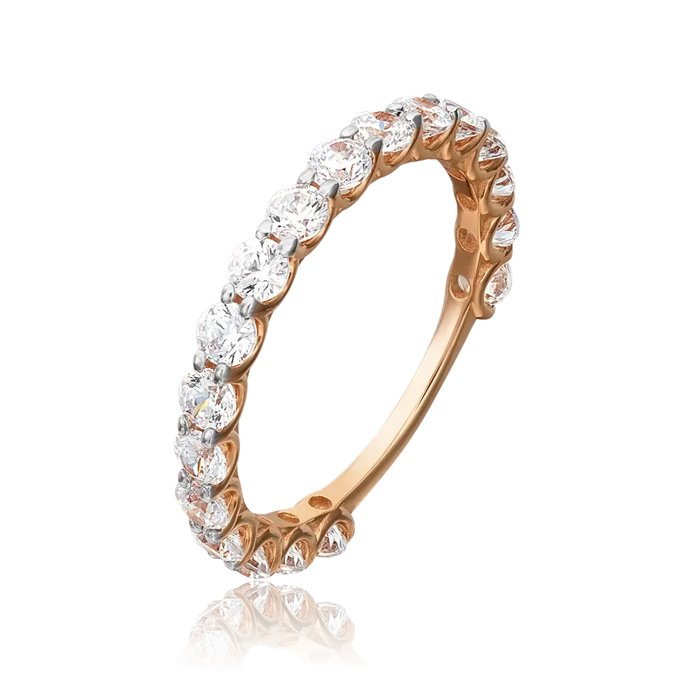 Кольцо из красного золота с фианитами 01-5317-00-401-1110