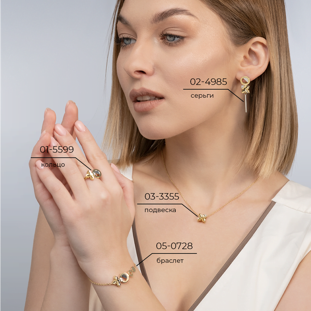 Серьги с английским замком из комбинированного золота с бриллиантами 02-4985-00-101-1121