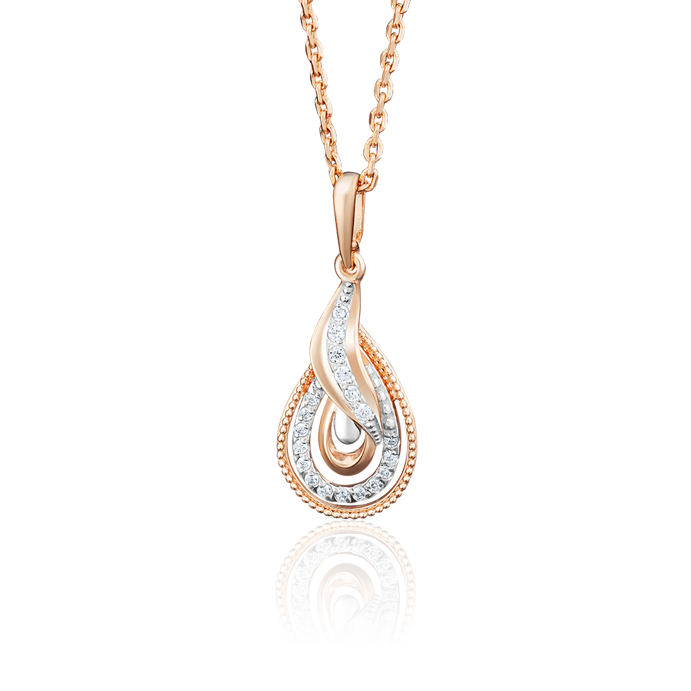 Подвеска из красного золота с фианитами 03-2701-00-401-1110-03