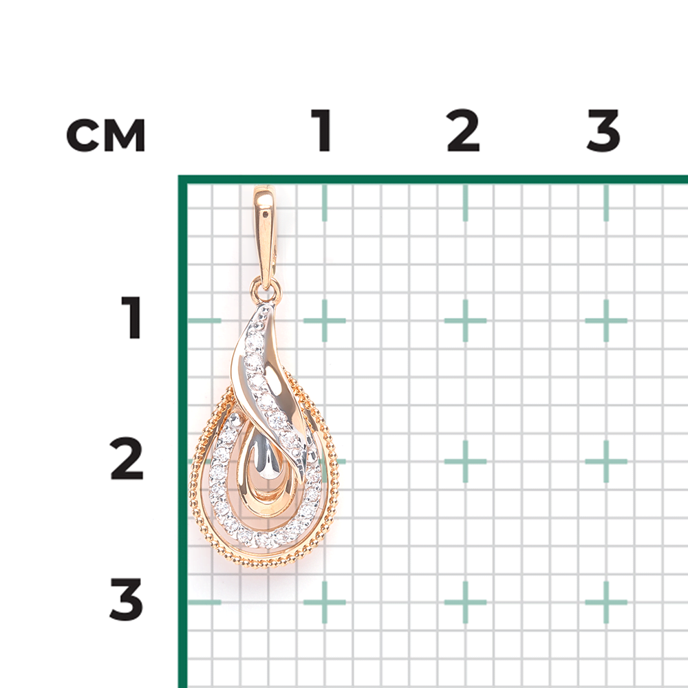 Подвеска из красного золота с фианитами 03-2701-00-401-1110-03