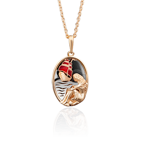 Подвеска «Ассоль» из красного золота с эмалью 03-2716-00-000-1110-25