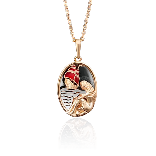 Подвеска «Ассоль» из красного золота с эмалью 03-2716-00-000-1110-25