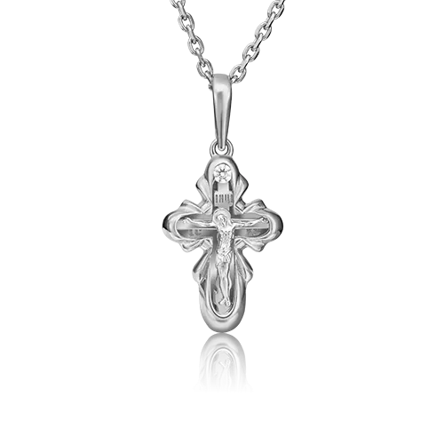 Православный крест из белого золота с бриллиантом 03-2937-00-101-1120-30