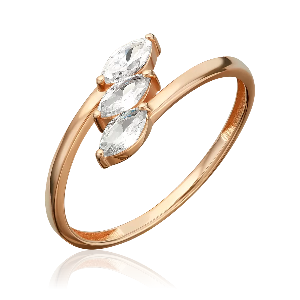 Кольцо из красного золота с фианитами 01-5998-00-401-1110