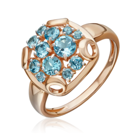 Кольцо из красного золота с топазами