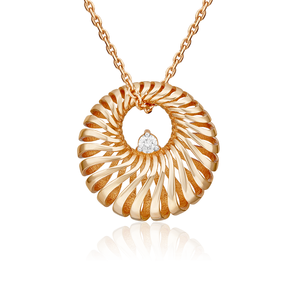 Подвеска из красного золота с бриллиантом 03-0534-00-101-1110-30