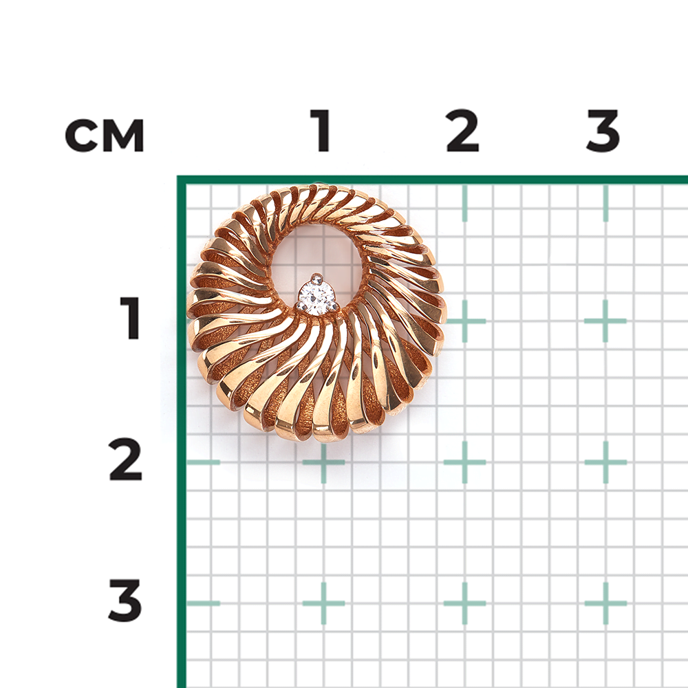 Подвеска из красного золота с бриллиантом 03-0534-00-101-1110-30
