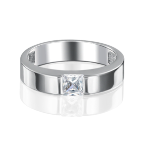 Обручальное кольцо из белого золота с фианитом 01-3340-00-401-1120-03