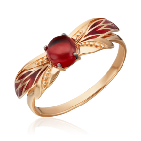 Кольцо «Стрекоза» из красного золота с гранатом и эмалью 01-5455-00-204-1110-57