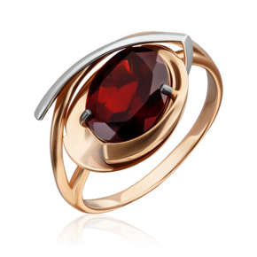 Кольцо из красного золота с гранатом 01-5309-00-204-1110-46