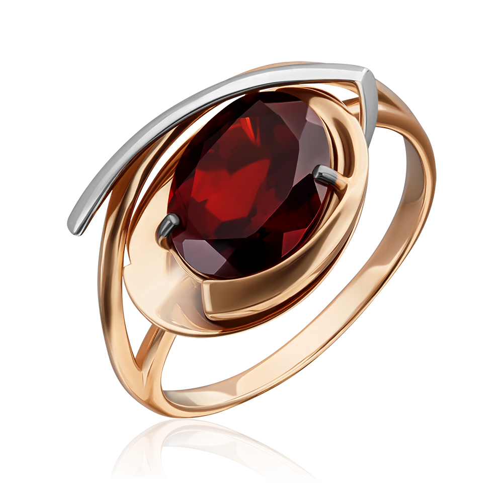 Кольцо из красного золота с гранатом 01-5309-00-204-1110-46