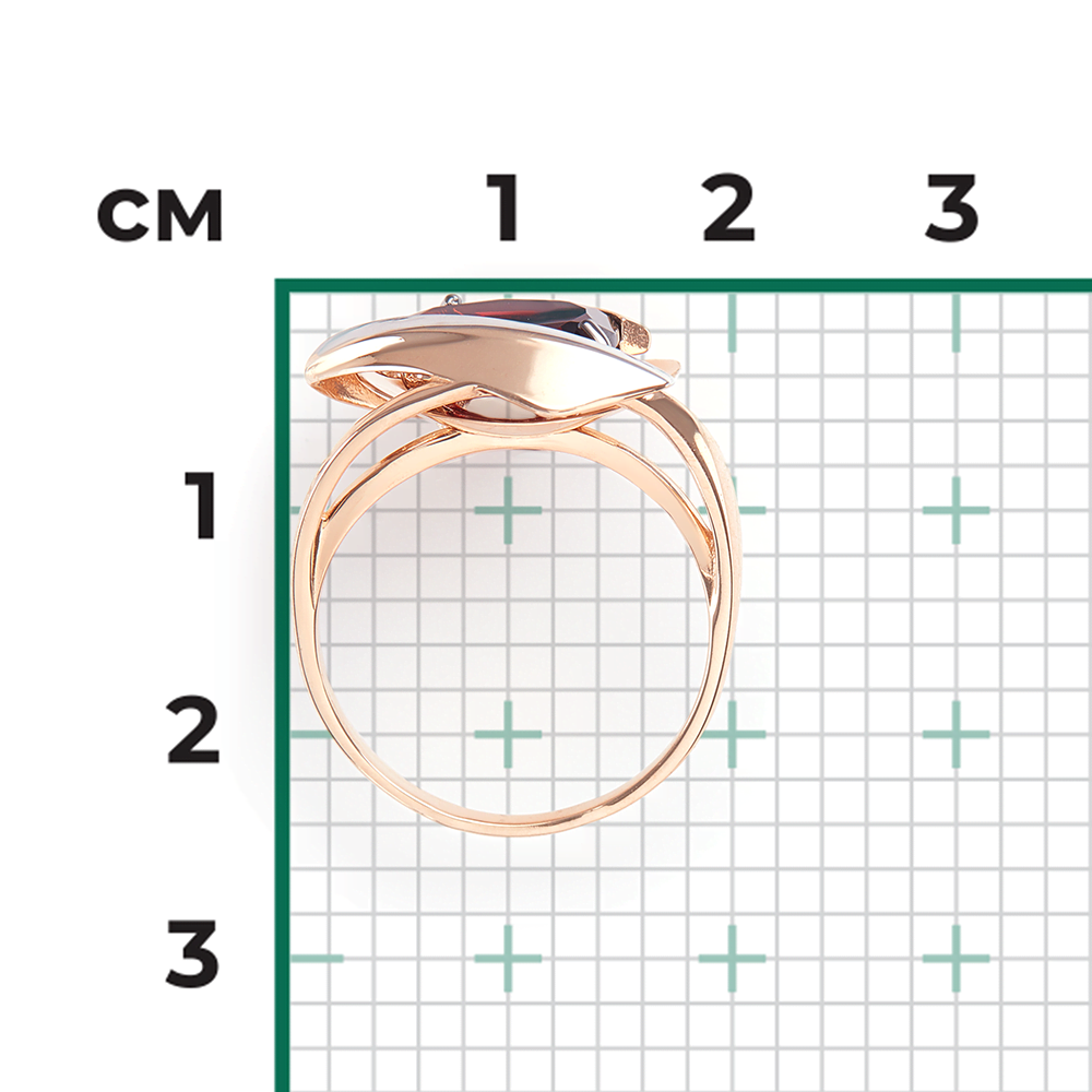 Кольцо из красного золота с гранатом 01-5309-00-204-1110-46