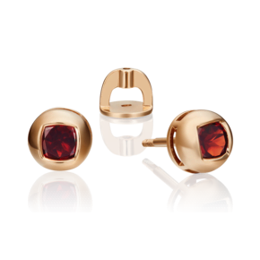 Серьги-пусеты из красного золота с гранатом 02-4559-00-204-1110-57