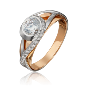 Кольцо из комбинированного золота с фианитами 01-5420-00-501-1111-38