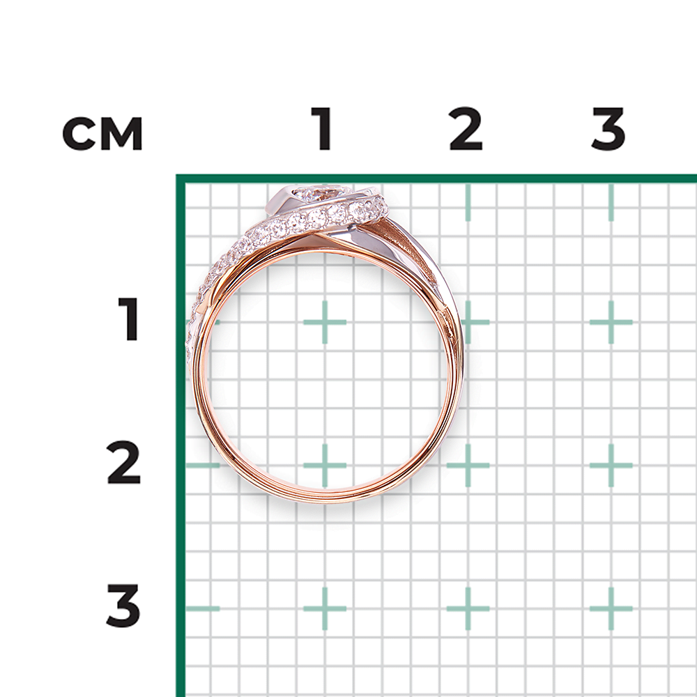 Кольцо из комбинированного золота с фианитами 01-5420-00-501-1111-38