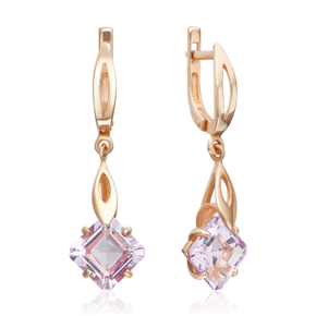Серьги с английским замком из красного золота с аметистом 02-2977-00-203-1110-46